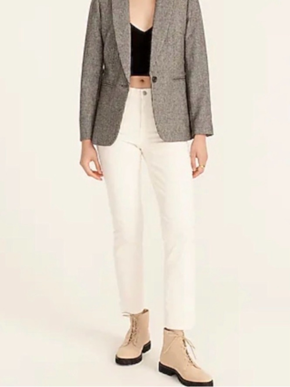 J. Crew 9" Vintage Straight Corduroy Pants off white 29 Preppy Minimalist Classy